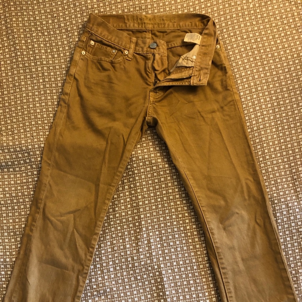 AEO Slim Straight Mens Khaki Jean | L28xW26 | Teen
